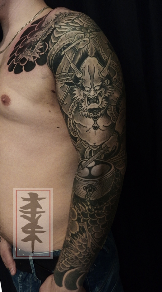 raijin and dragon tattoo